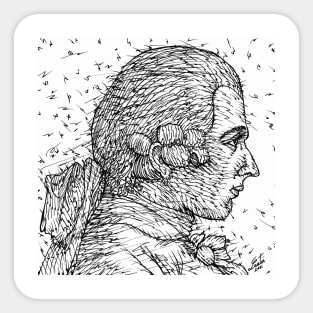 MARQUIS DE SADE ink portrait Sticker